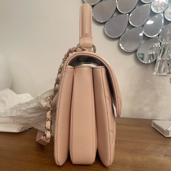 CHANEL Lambskin Quilted Trendy CC Dual Handle Flap Bag Beige - Picture 2 of 15